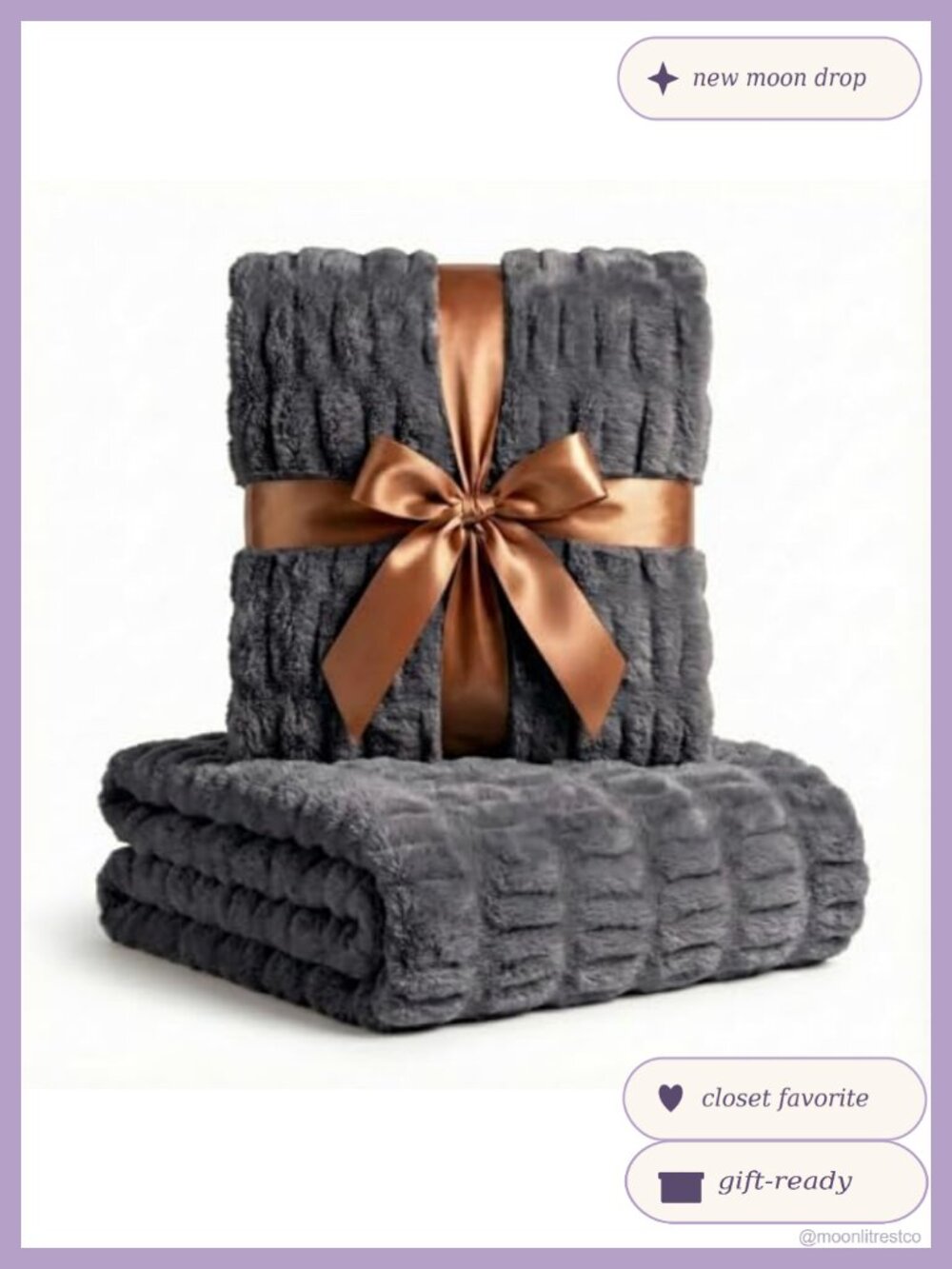 Luxury Concepts Faux Rabbit Fur Throw Blanket 50x60 Ruched Machine Washable - Picture 1 of 6